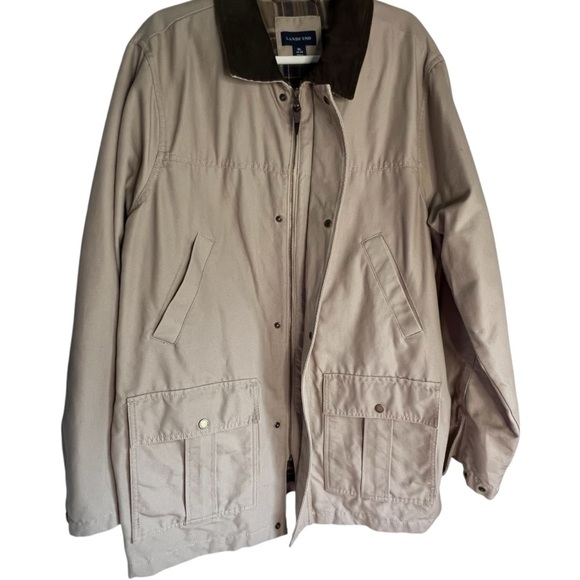 Land's End 100% Cotton Barn Chore Jacket Flannel Lined Corduroy Collar Size XL - Picture 9 of 15
